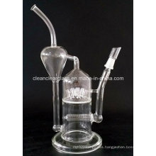 Creative Jm Flow Sci Recycler Oil Rigs Glass Water Pipe with 15 Arms Sprinkler Perc and Inline Perc